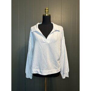 Colsie Cozy Colorful Speckled Lightweight Cropped Pullover Sweater White L Large